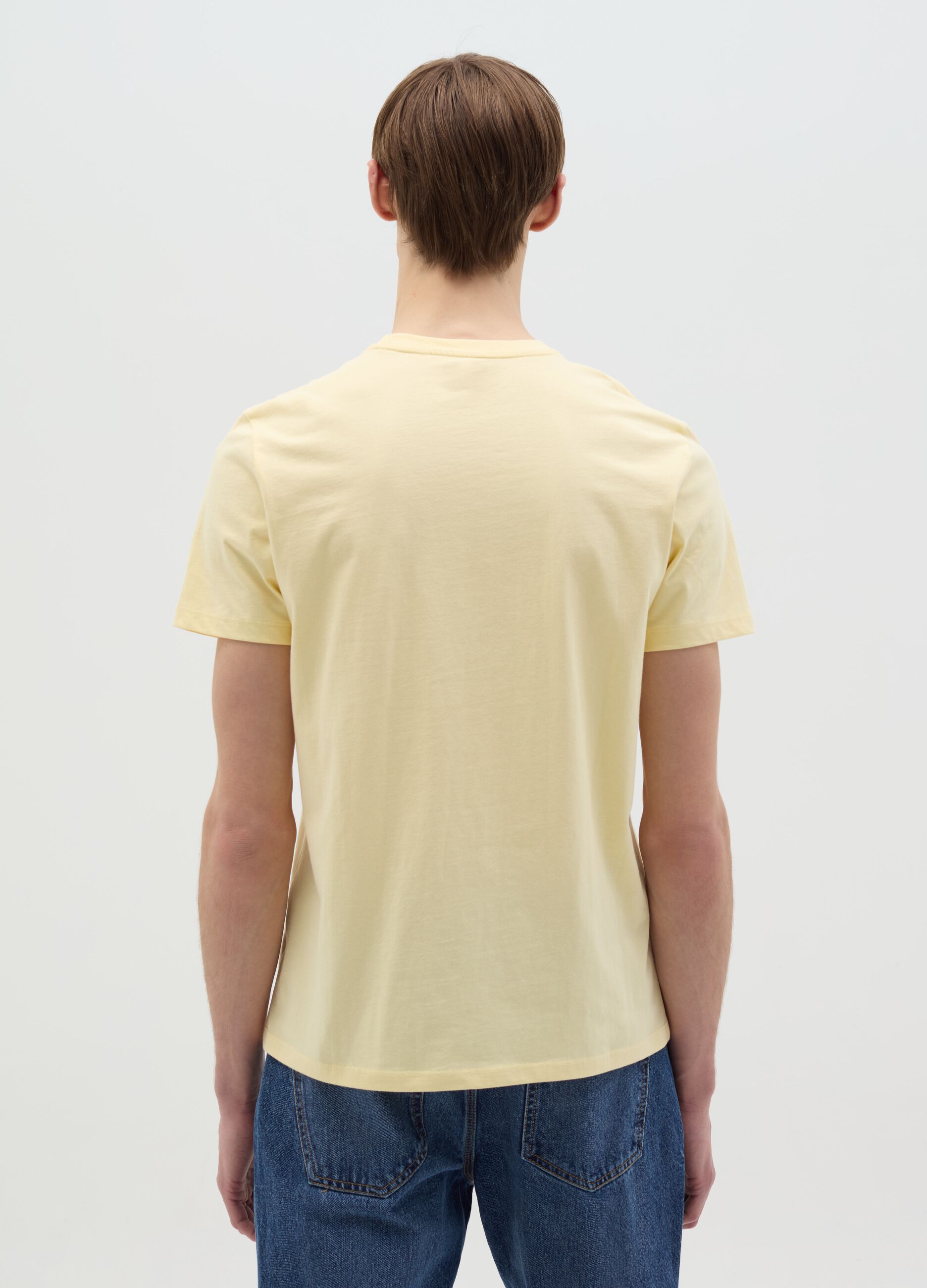 Organic cotton T-shirt with V neck