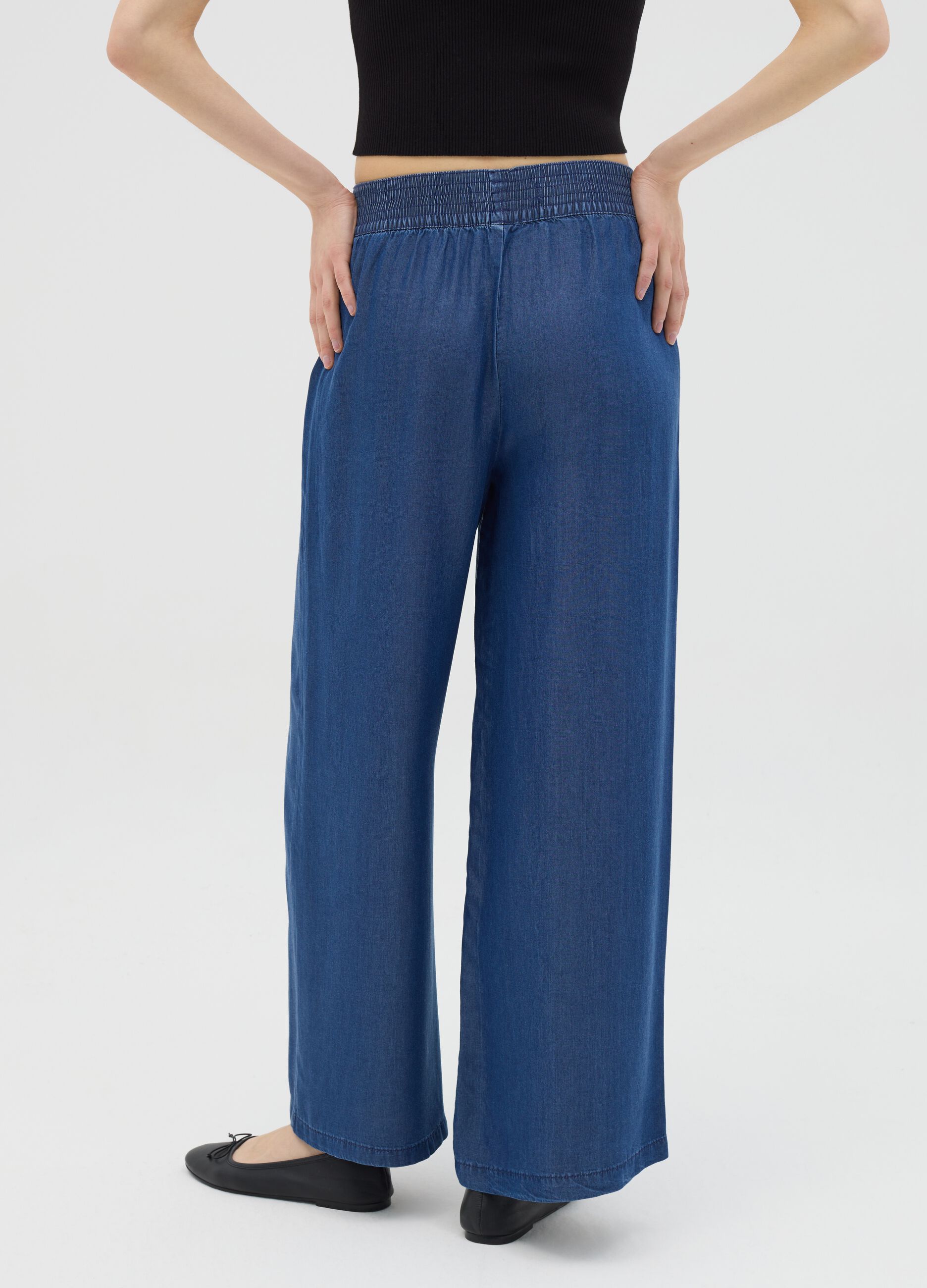 Wide-leg jeans in Lyocell