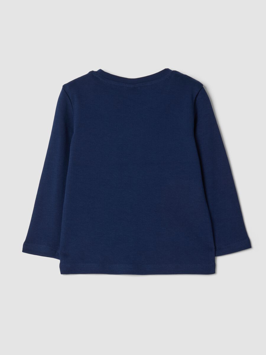 Navy blue organic cotton crew-neck T-shirt_1