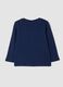 Maglietta blu navy in puro cotone organico con girocollo_1