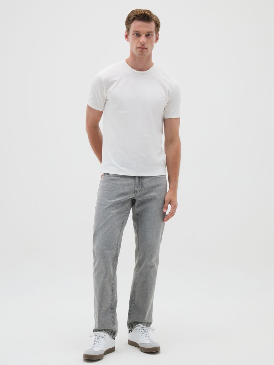 Men's White Stretch Cotton T-Shirt_1