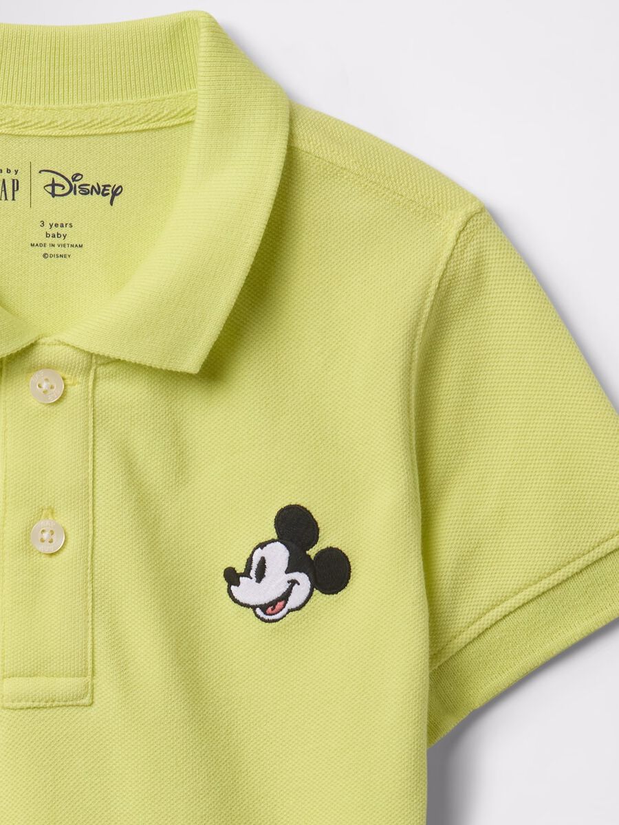 Cotton polo shirt with embroidered Mickey Mouse_2