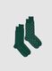 Two-pack of green stretch cotton blend socks_0