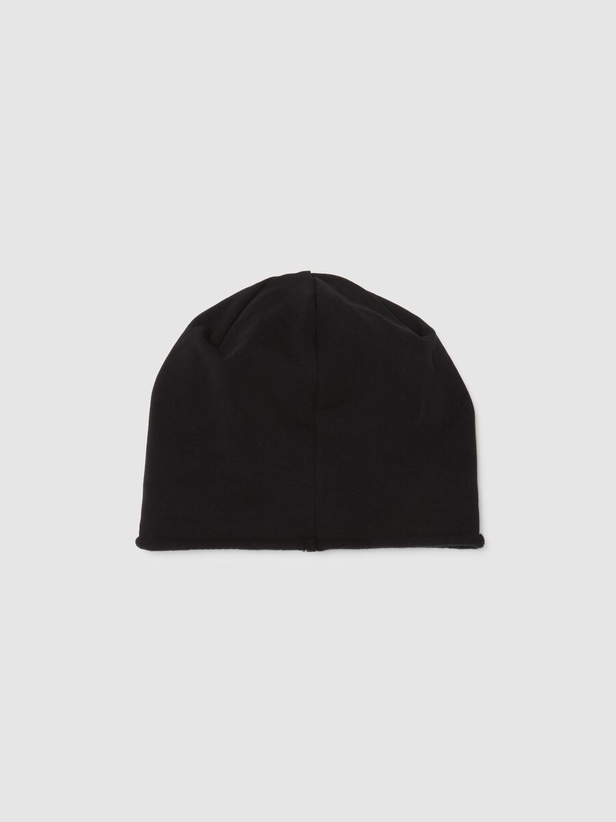 Cappello da bambino in cotone nero elasticizzato_1