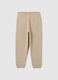 Children's trousers in pure beige cotton regular fit with print_1