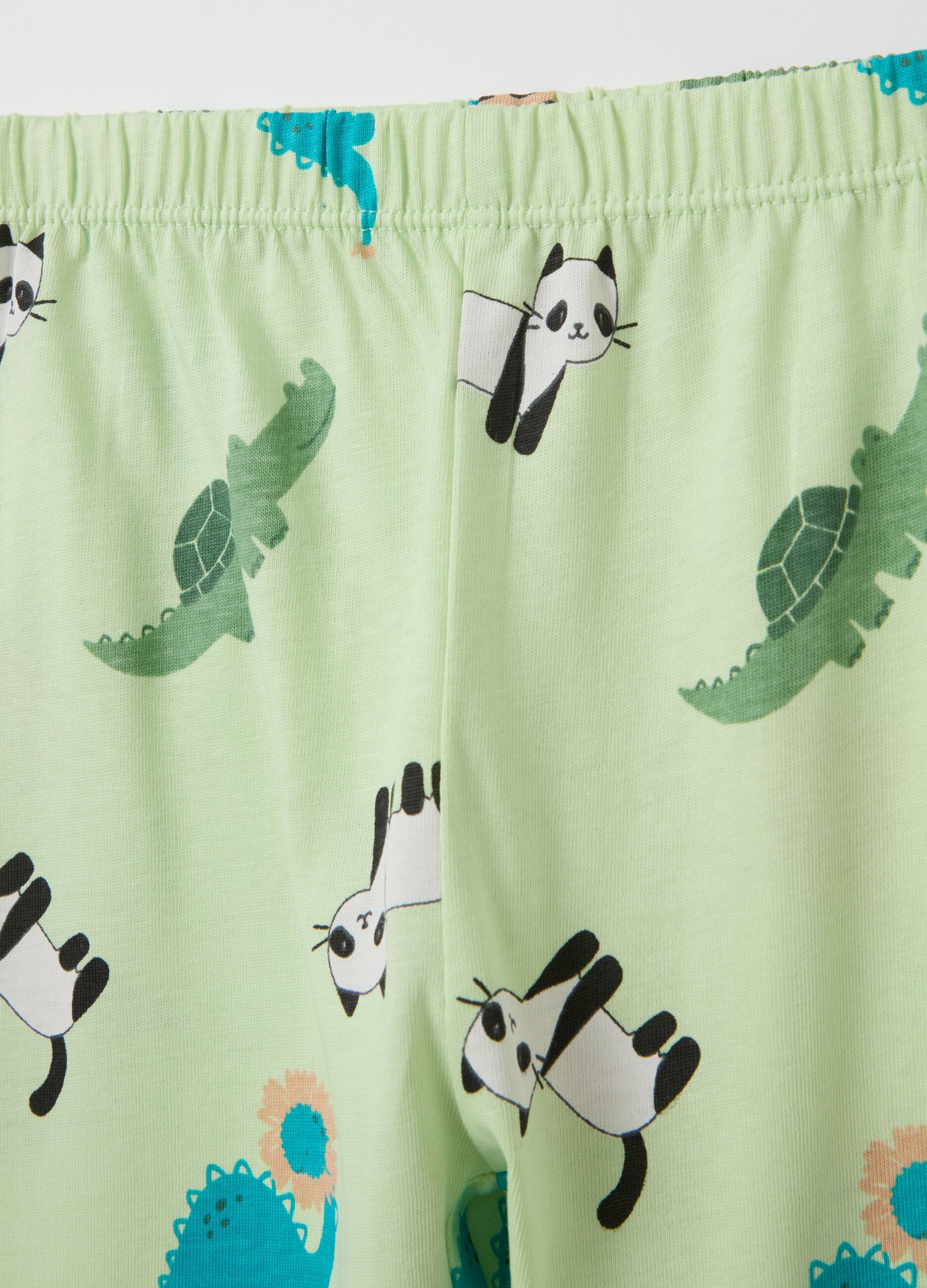 Organic cotton pyjamas with animals print