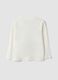 White cotton and viscose blend T-shirt with collegiate print for boys_1