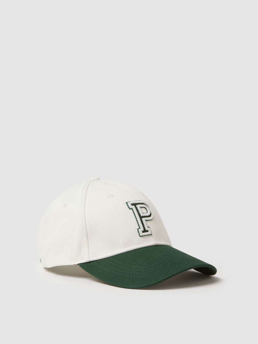 Multicoloured pure cotton baseball cap with embroidered P_0