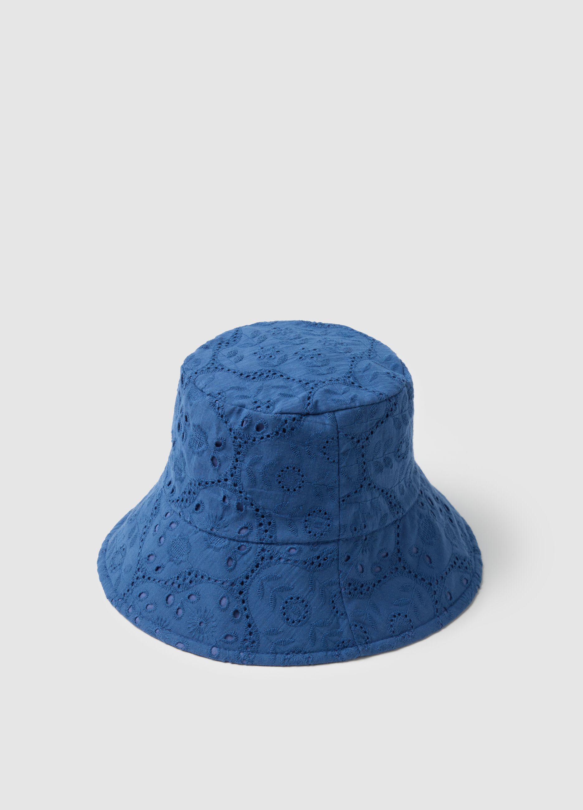 Cappello da donna in puro cotone blu