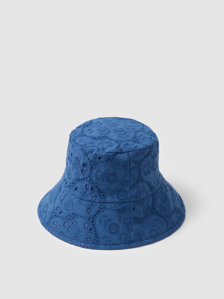 Women's pure cotton blue hat_1