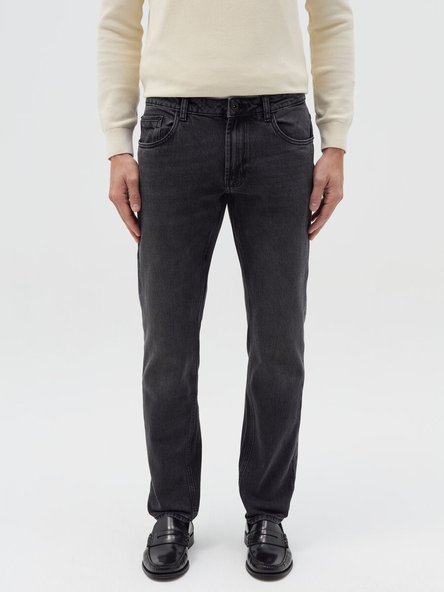 Slim-fit acid-wash jeans_1