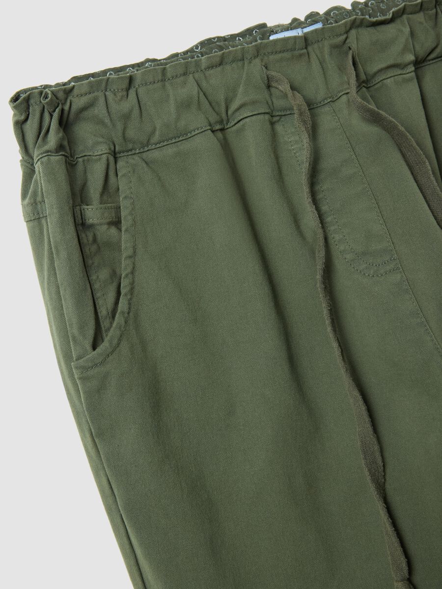 Women's Green Stretch Cotton Regular Fit Trousers_5