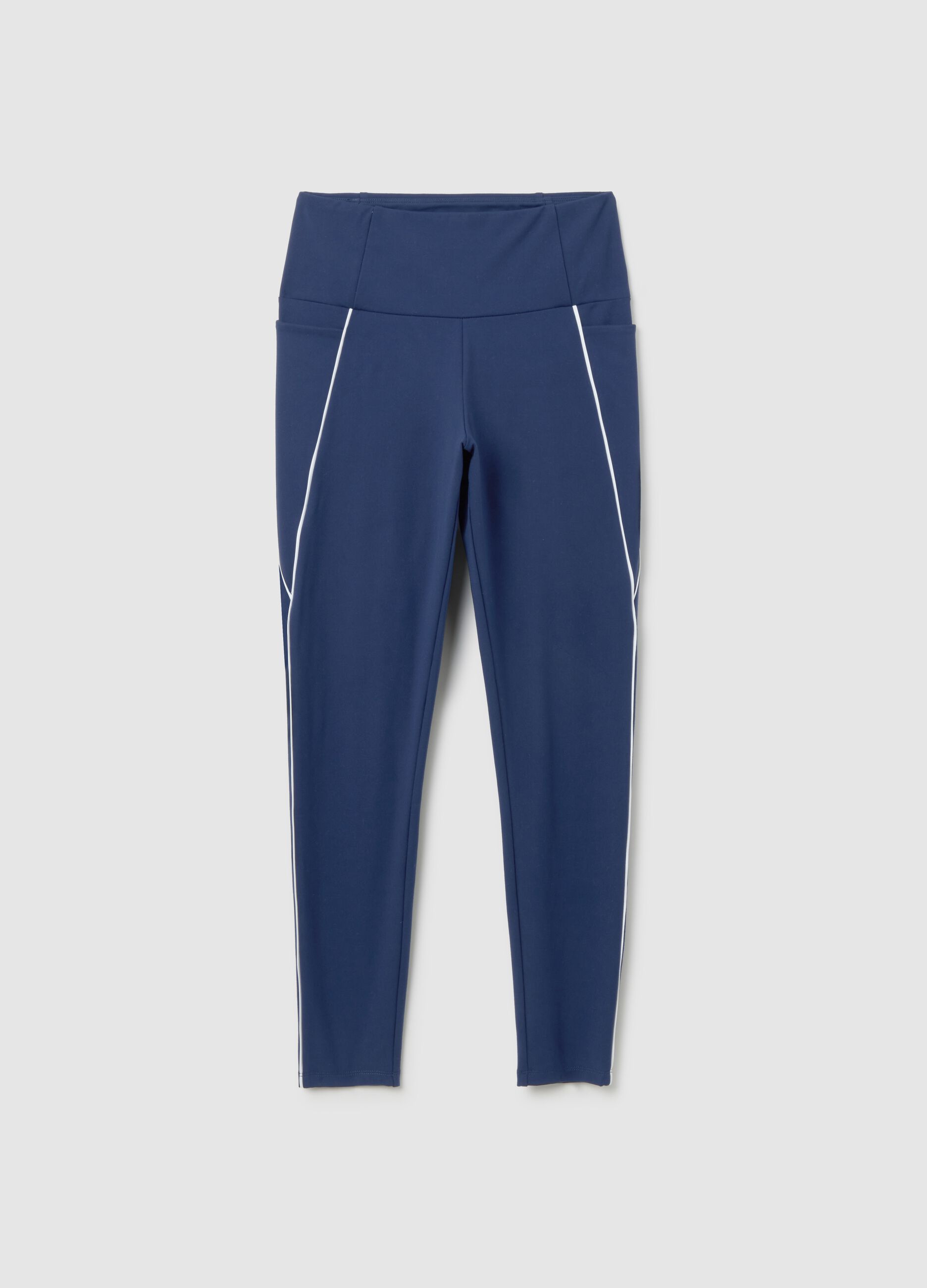 Breathable technical fabric leggings with side pockets and contrasting trim ALTAVIA COURT