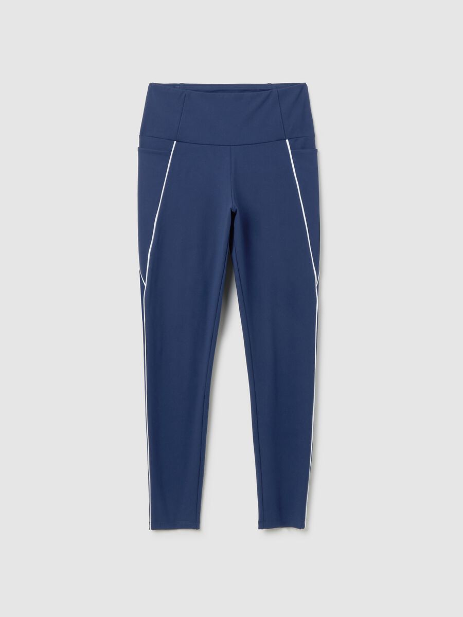 Breathable technical fabric leggings with side pockets and contrasting trim ALTAVIA COURT_4
