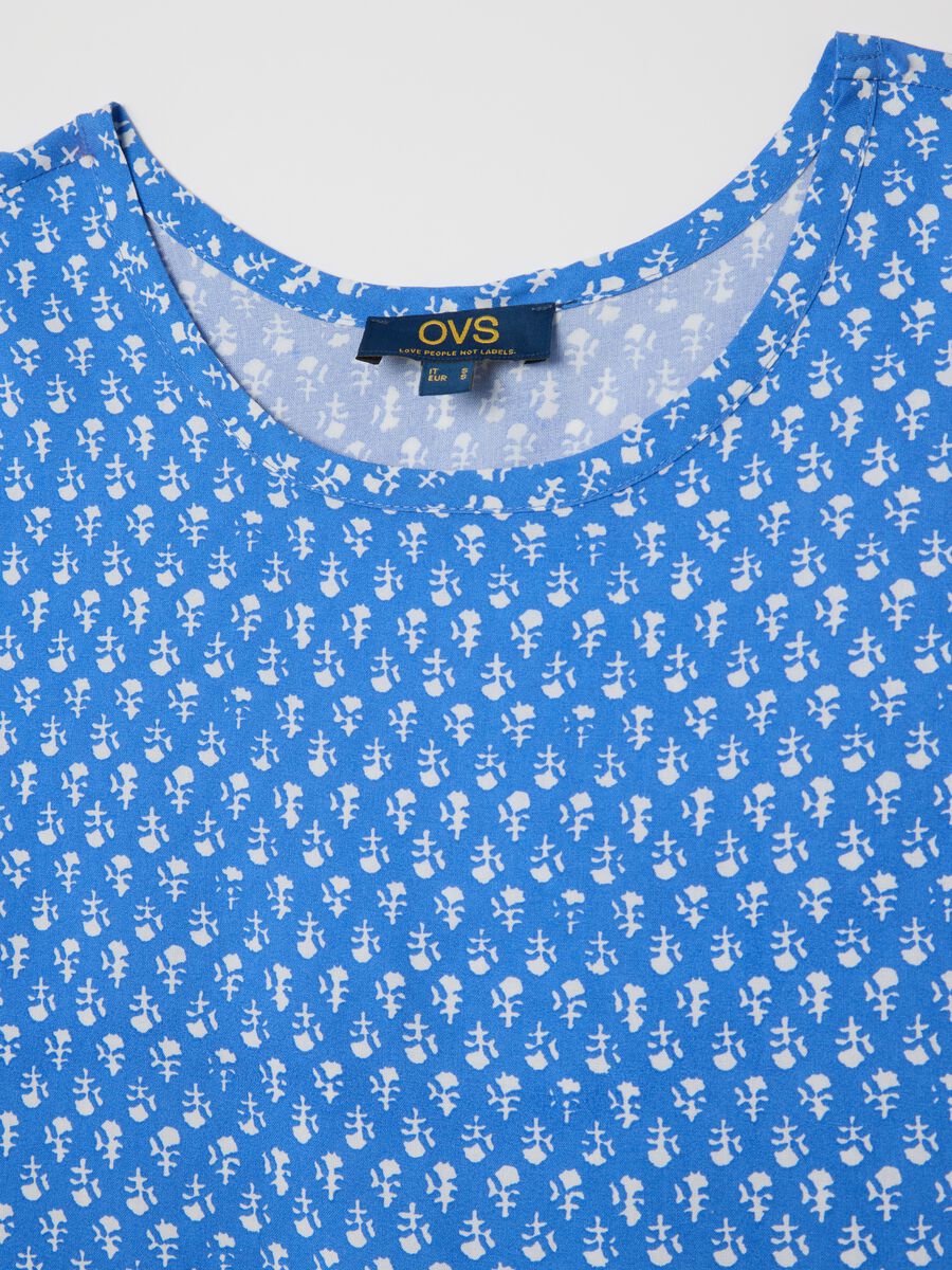 Sleeveless Blue Viscose Blouse_5