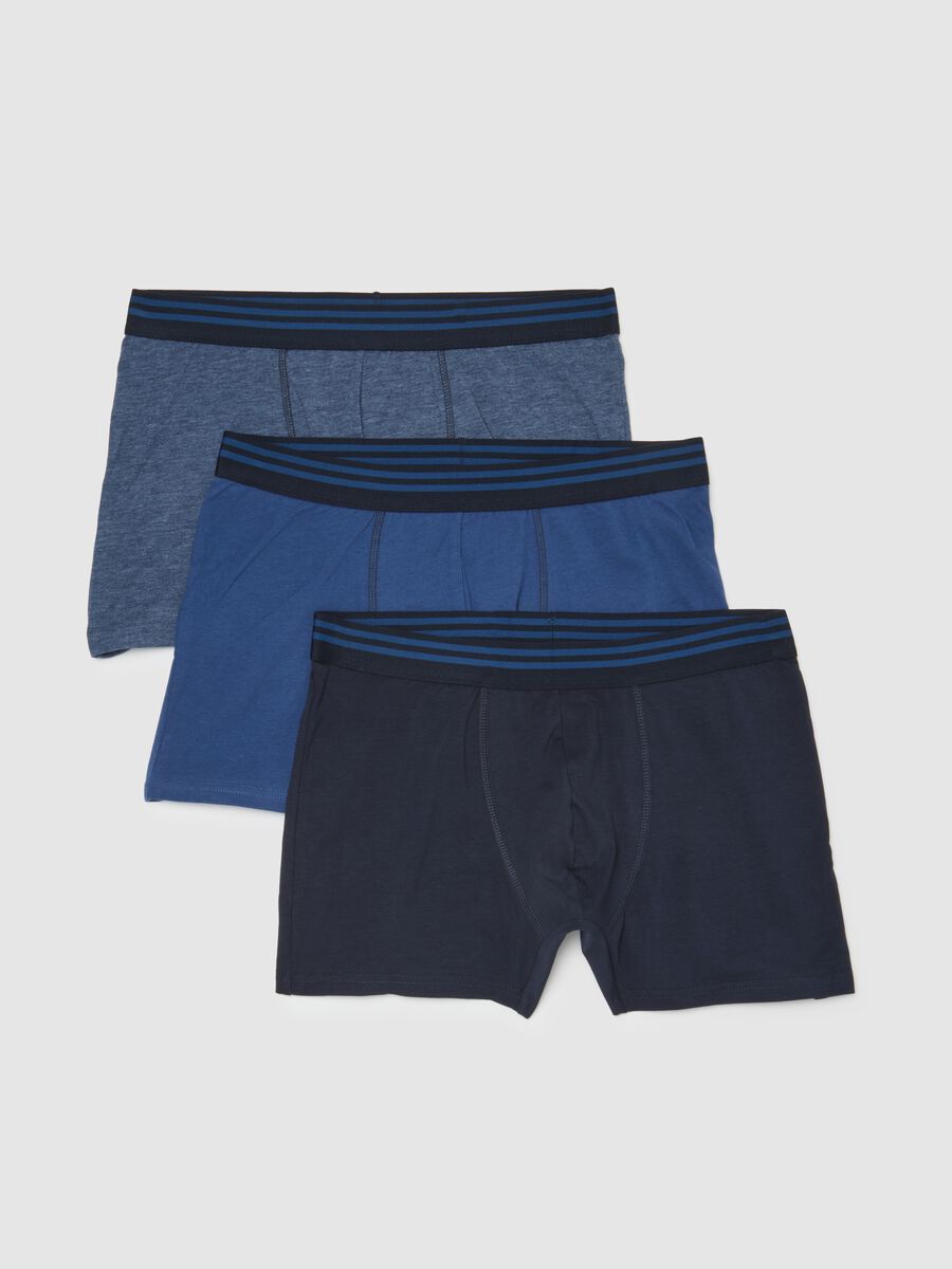 Tripack of stretch cotton blue regular fit boxers_0