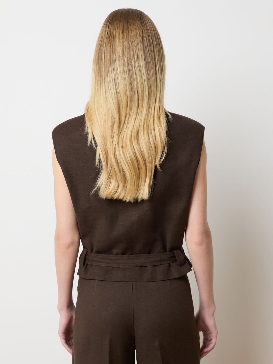 Brown double-breasted gilet_3
