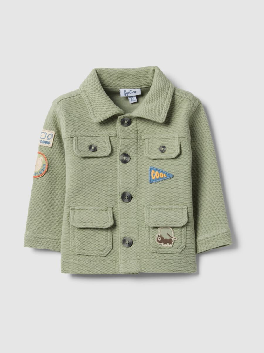 Organic Cotton Blend Green Baby Jacket Regular Fit with Patch_0