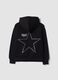 Black cotton-blend hoodie for girls, regular fit_1