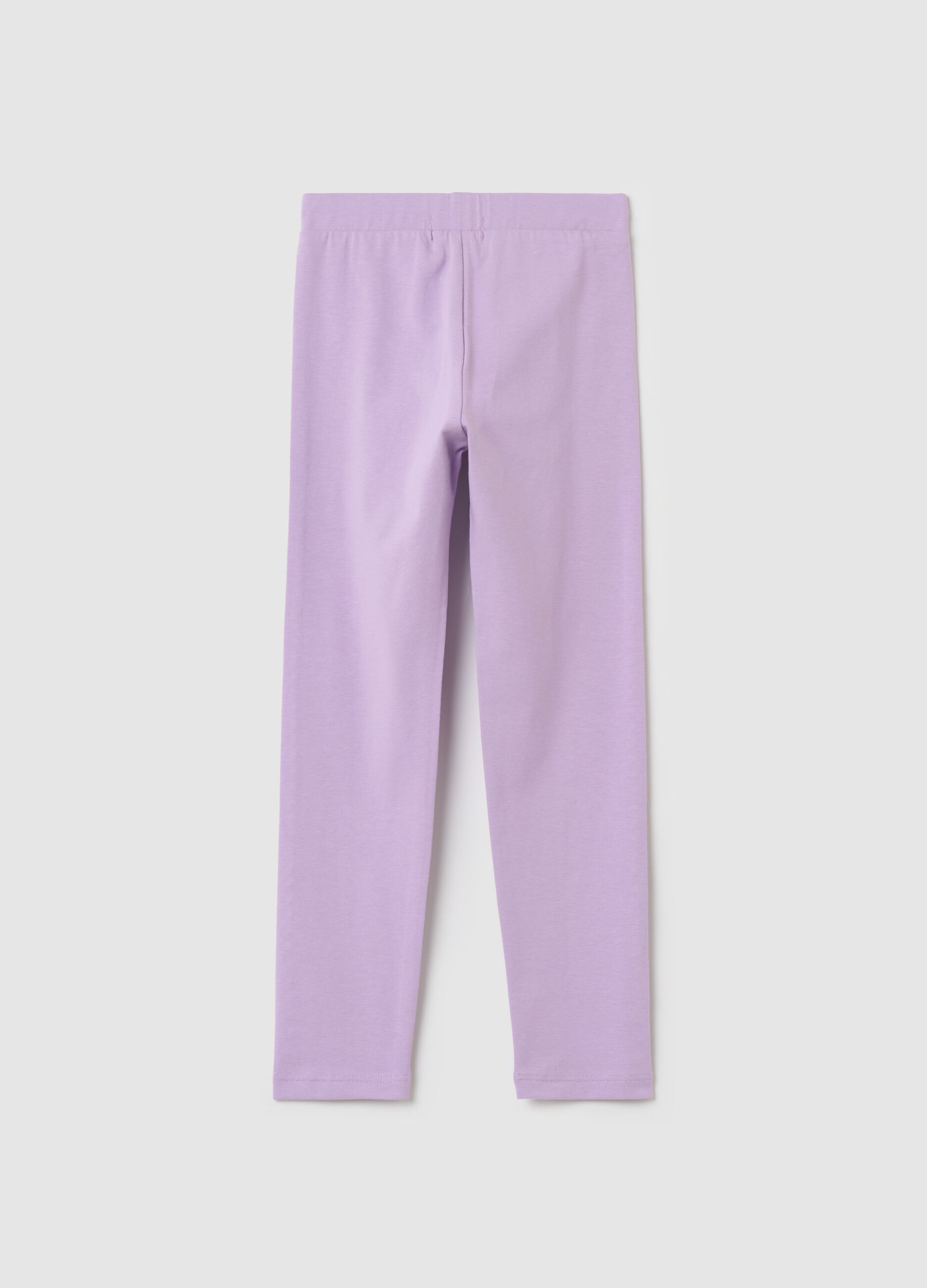 Stretch cotton leggings with diamanté motif