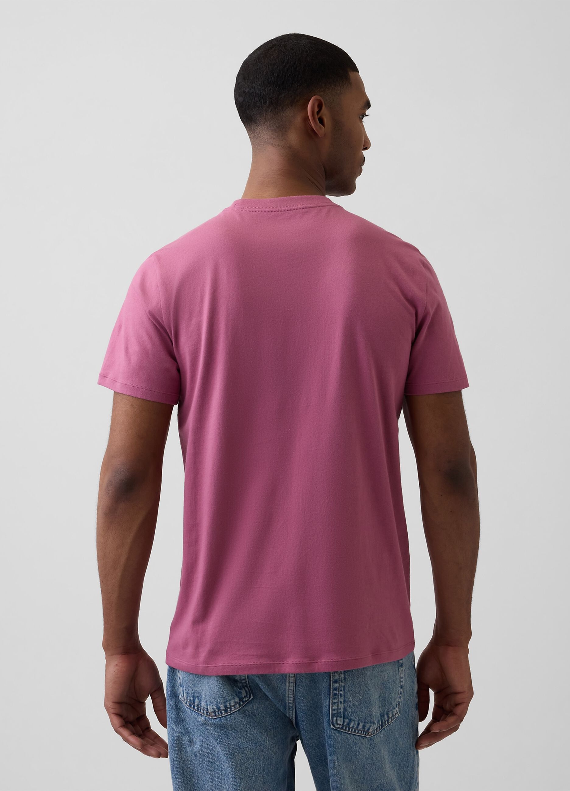 Short-sleeve pure cotton logo T-shirt