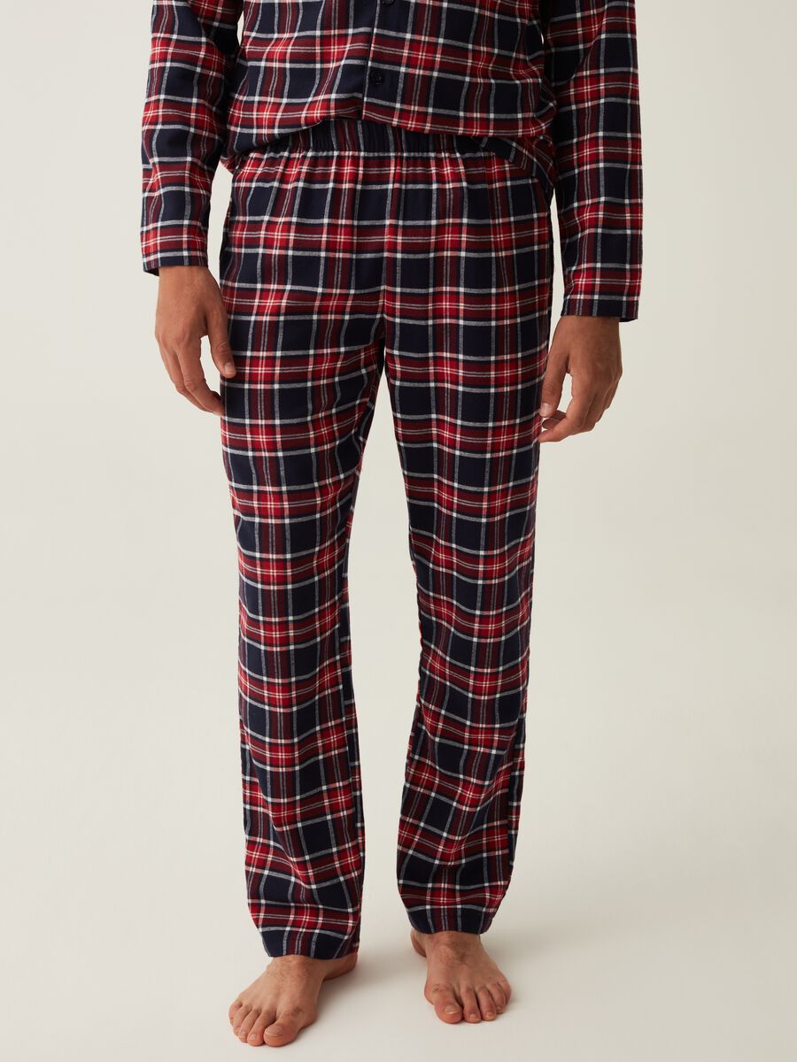 Pigiama lungo in flanella fantasia tartan_3