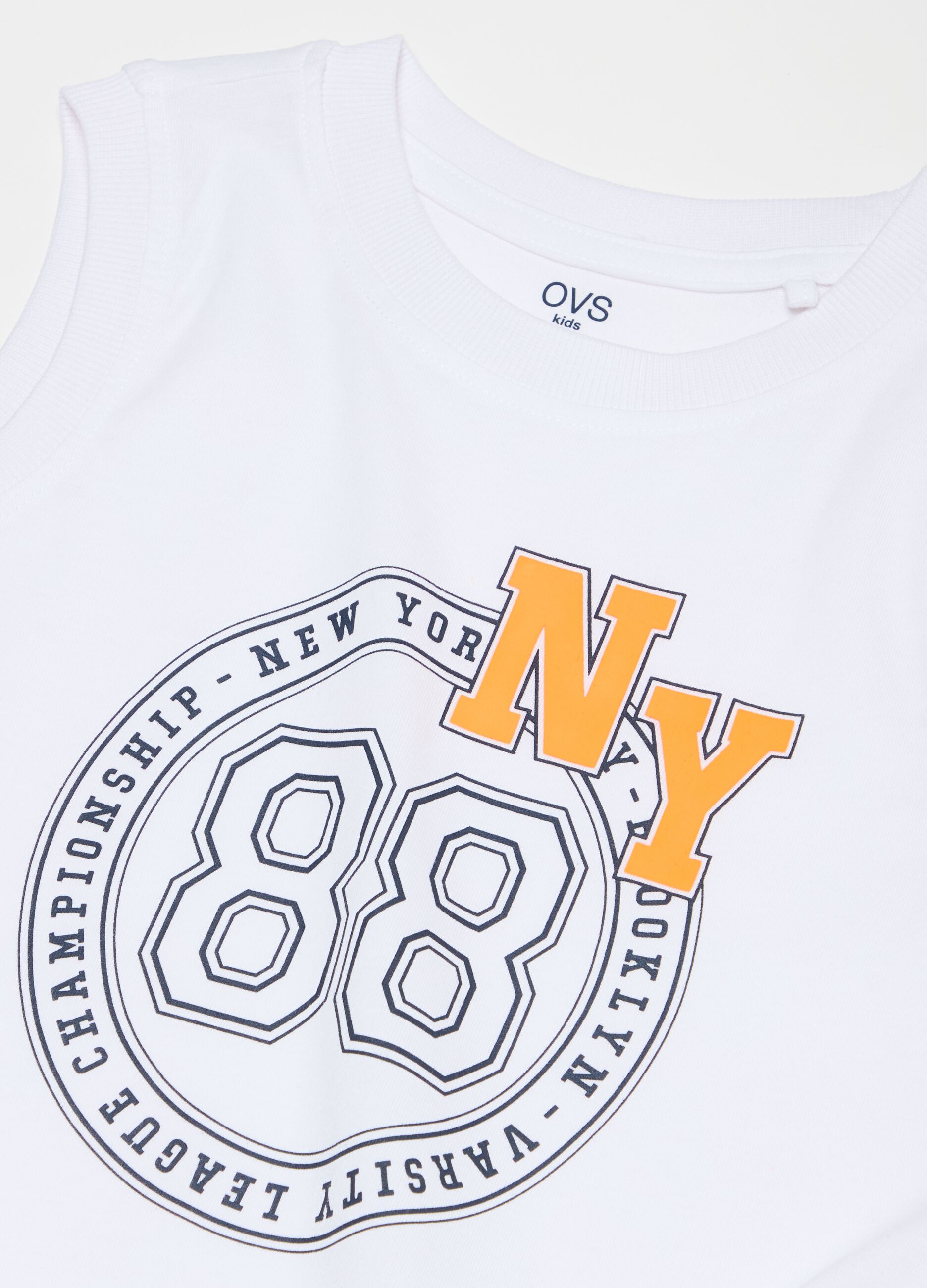 Cotton racerback vest with print