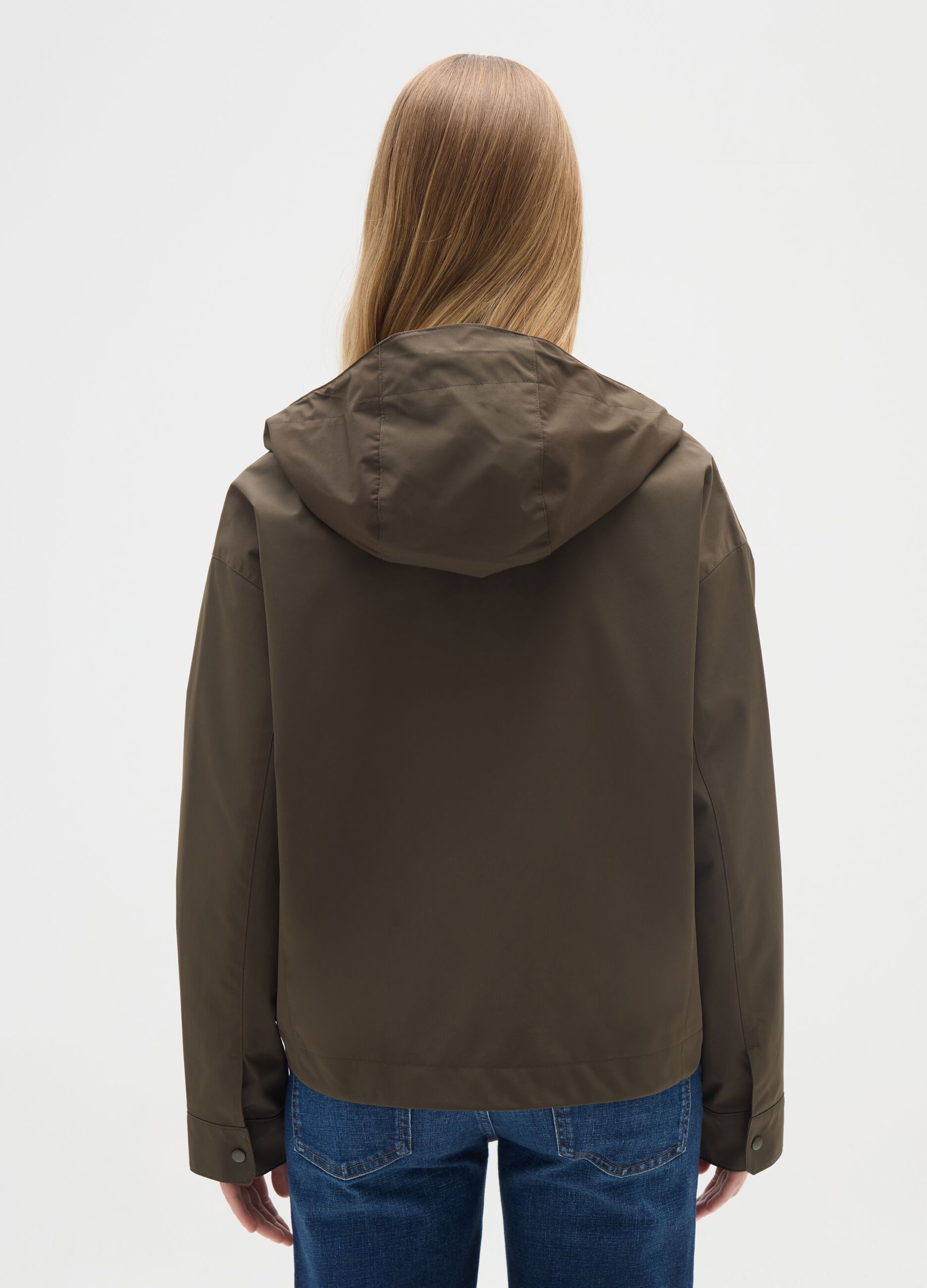 Brown waterproof jacket, regular fit