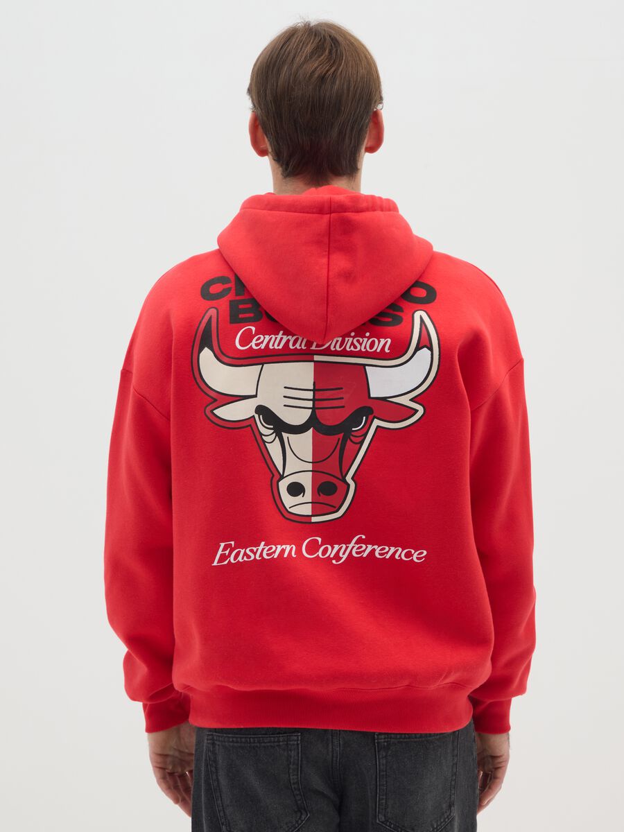 Felpa in misto cotone rossa con logo Chicago Bulls_2