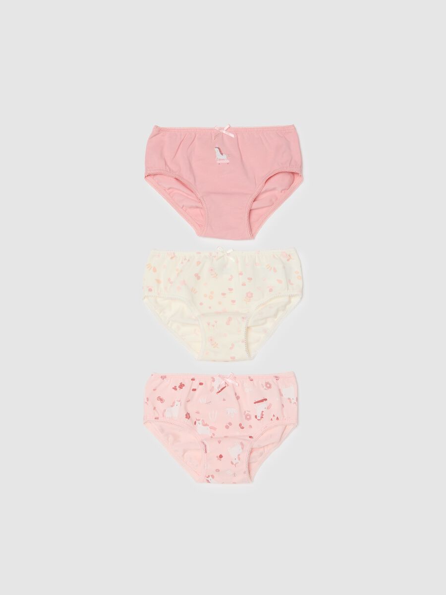 Baby Girls' Multicolour Cotton Blend Regular Fit Panties Tripack_0