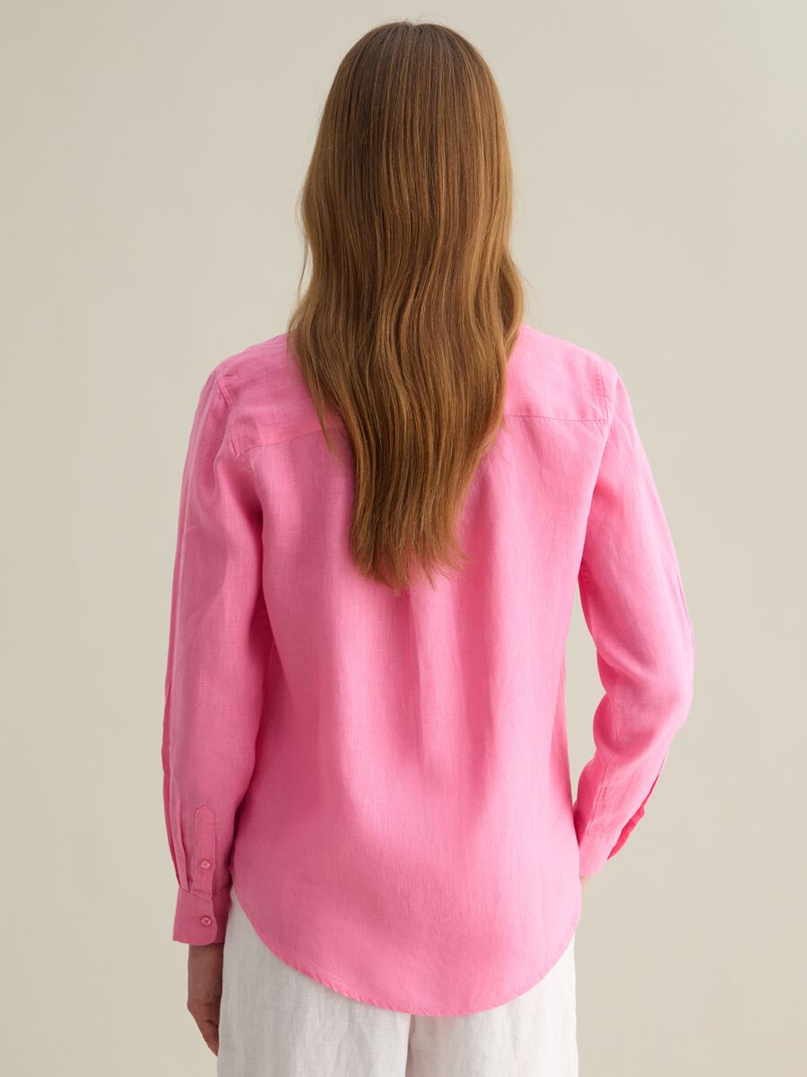 Regular-fit shirt in pink linen_3