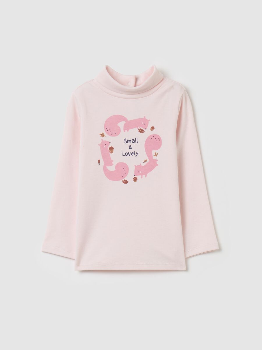 Turtleneck T-shirt with print_0