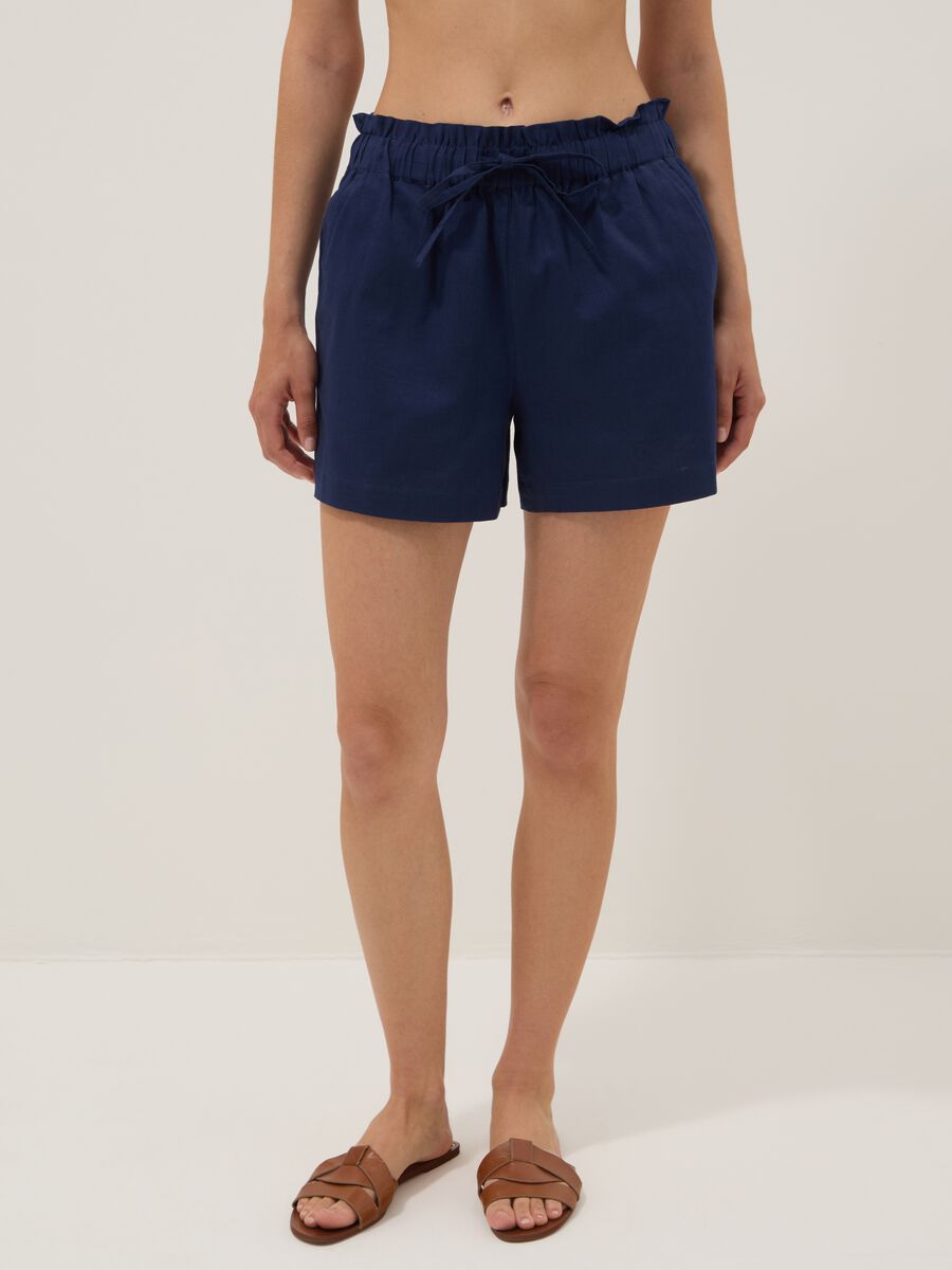 Shorts blu in puro cotone_2