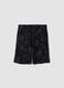 Black pure cotton all-over print shorts for boys, regular fit_0