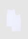 Girls' White Sleeveless T-Shirt Twin Pack in Pure Cotton Regular Fit_1