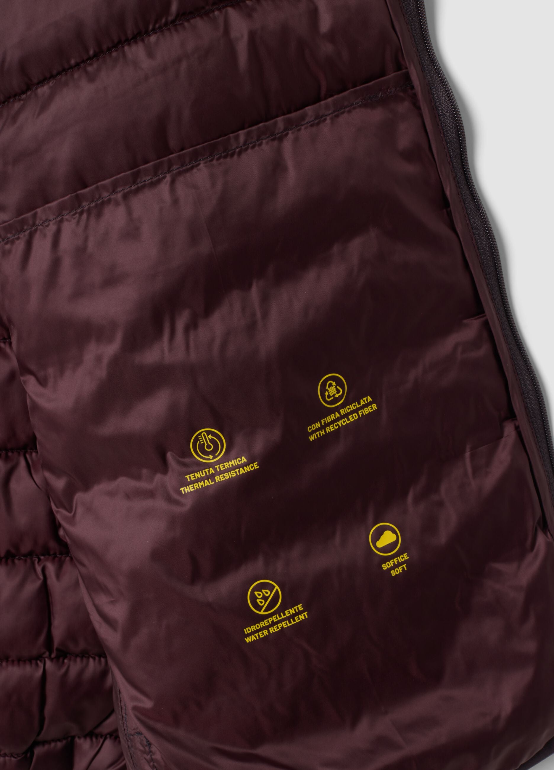 Purple Ultralight padded gilet with zip