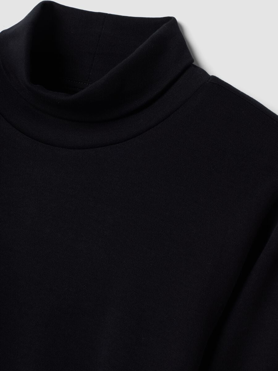 Black organic cotton turtleneck T-shirt_2