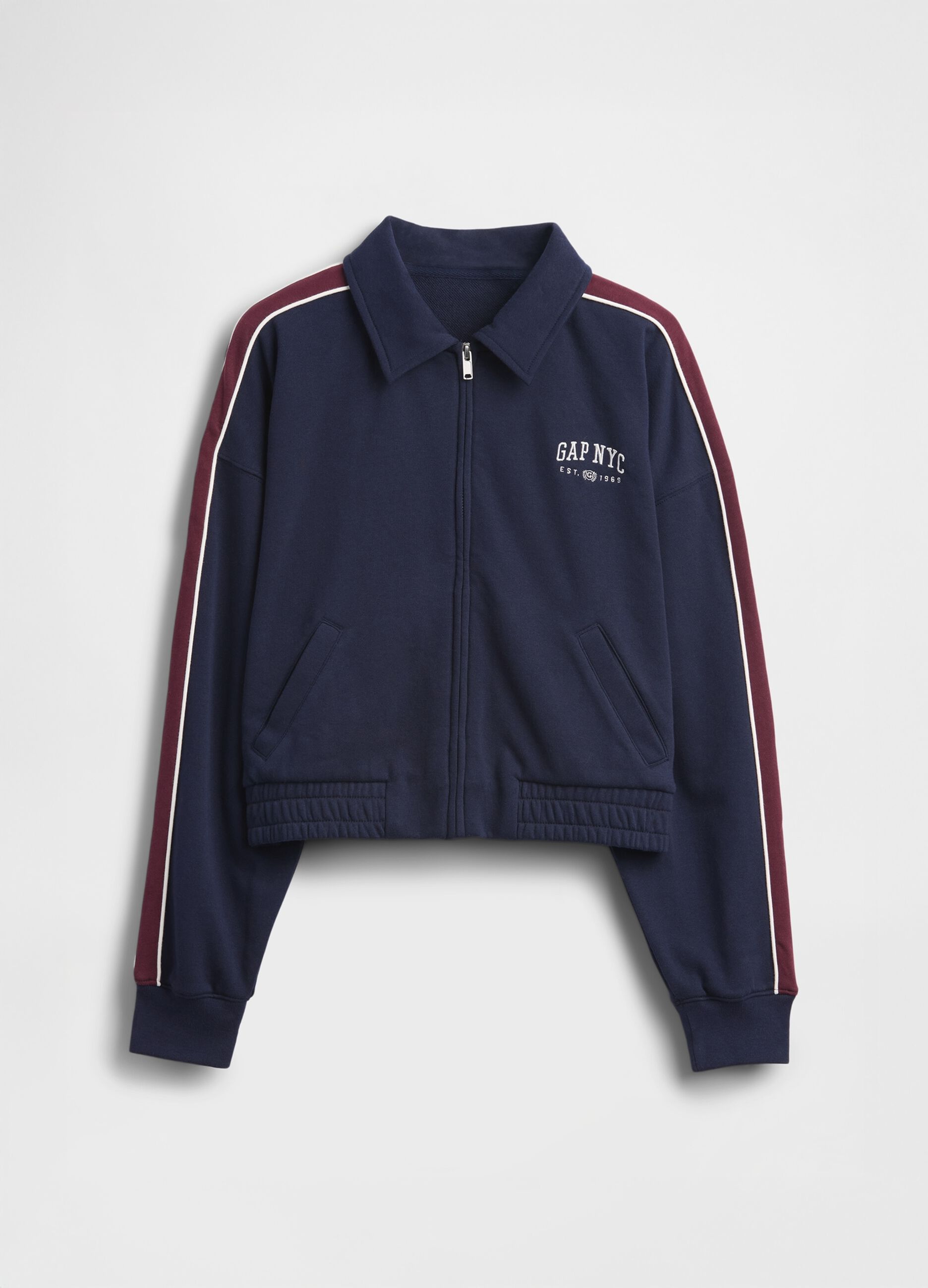 Felpa blu con zip integrale