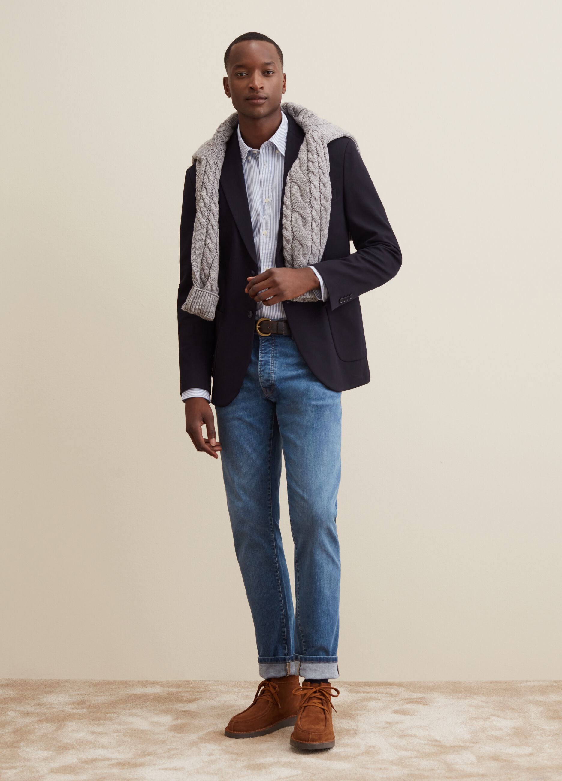 Blazer slim fit in piquet_0