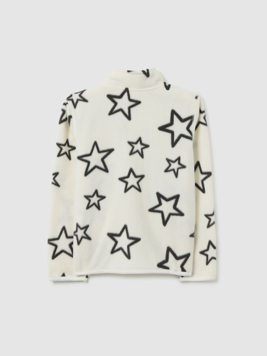 Felpa bianca da bambina vestibilità fitted con stelle_1