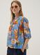 Blue floral blouse in pure cotton_0