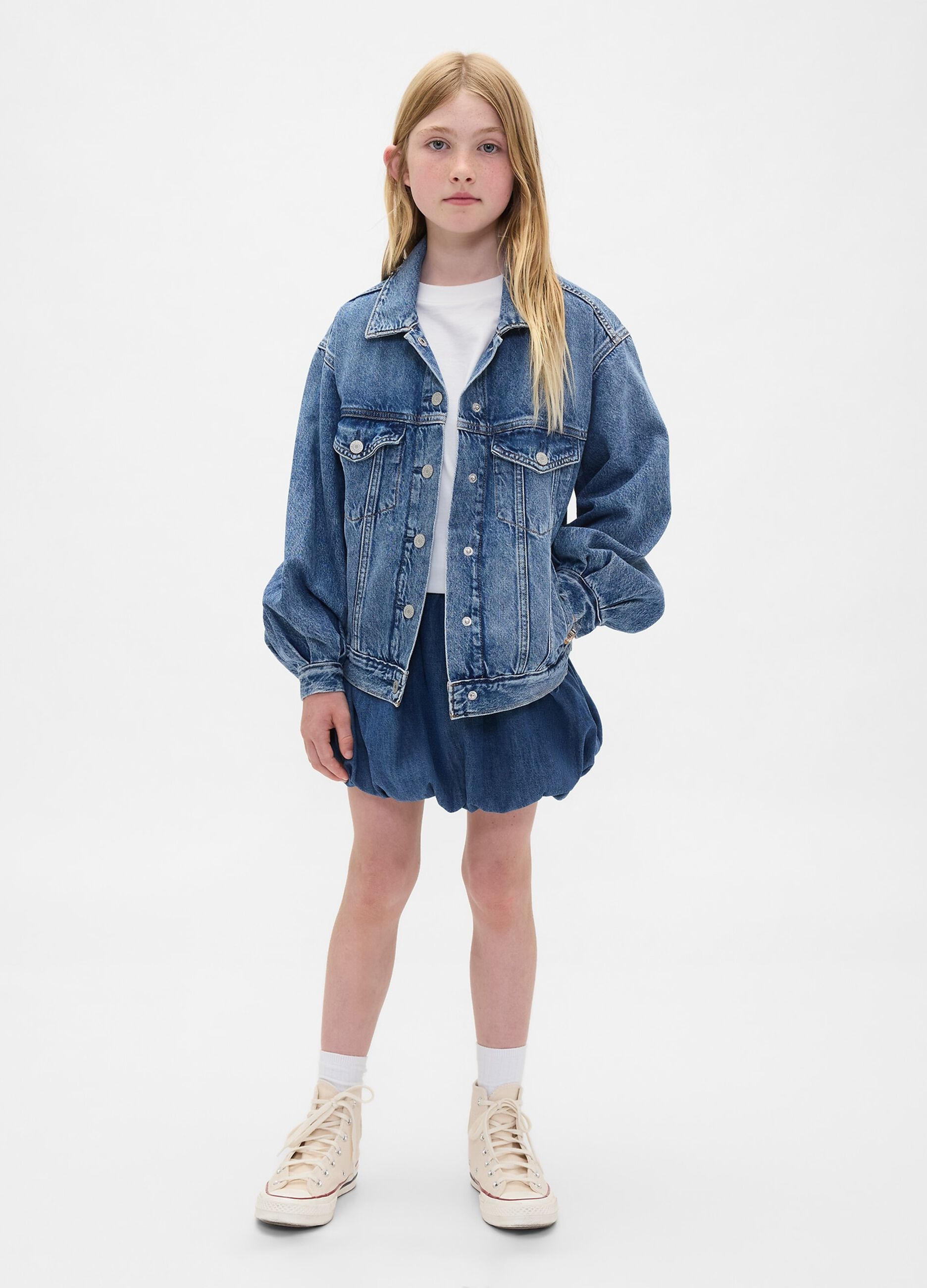 Gonna denim corta per bambina