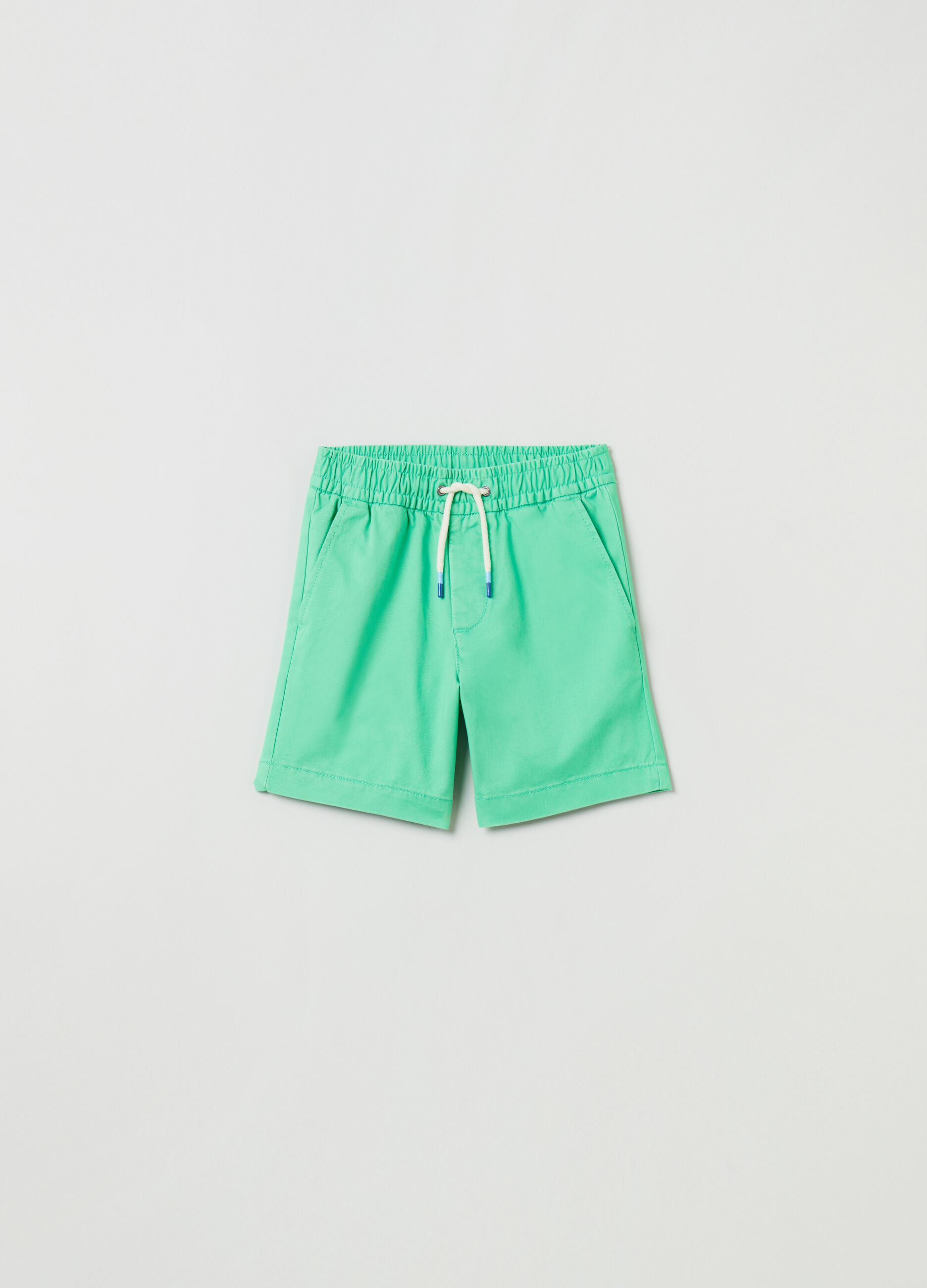 Cotton shorts with drawstring