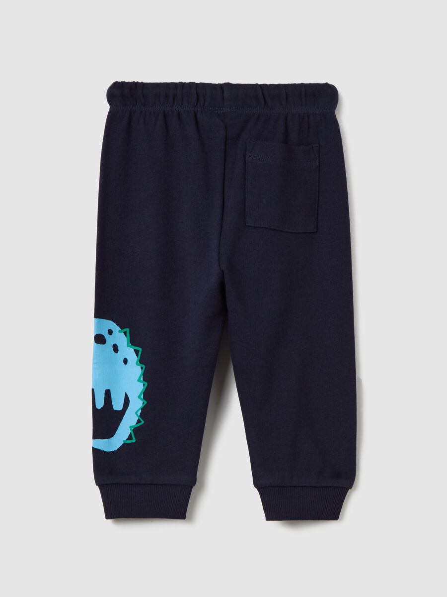 Cotton joggers with drawstring and "Hello DUDE" print_1