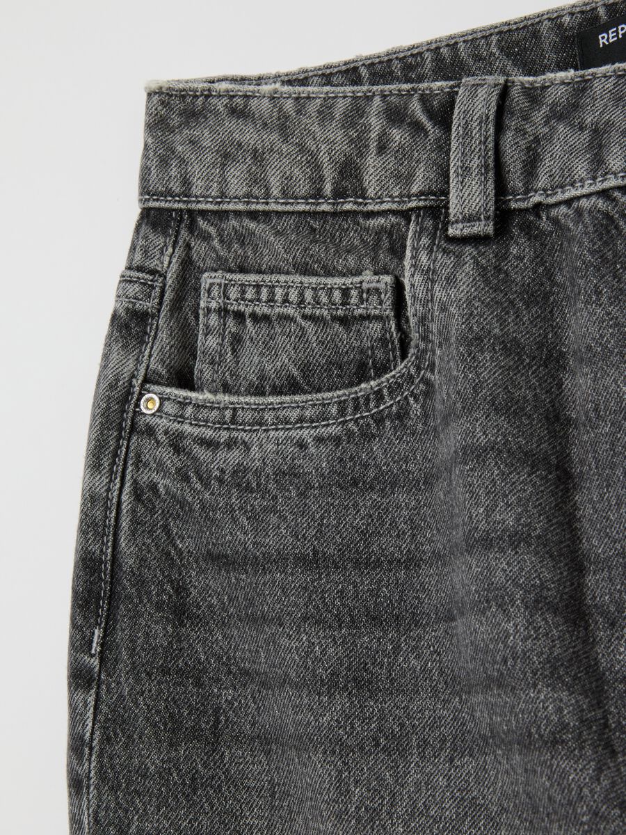 Jeans da donna in puro cotone grigi regular fit_5