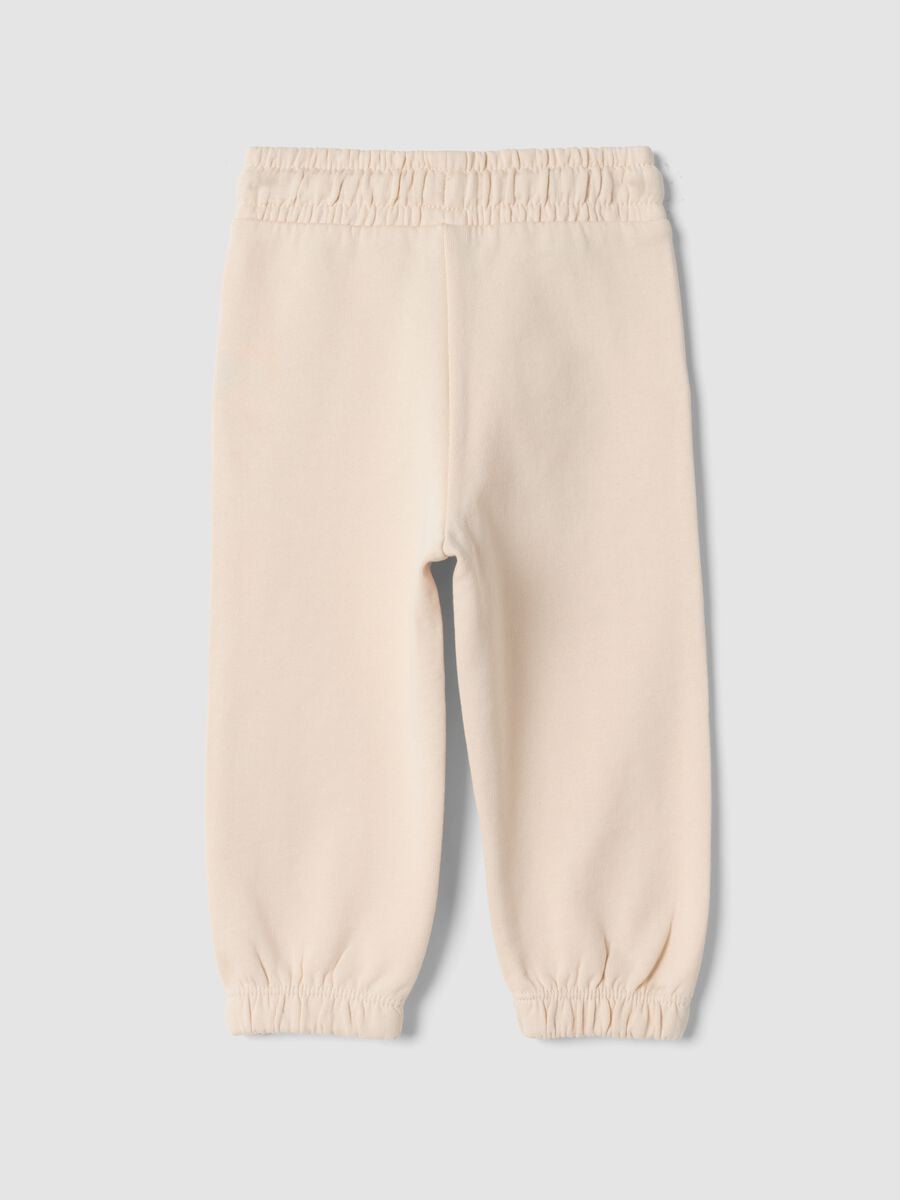 Pink cotton jogger trousers, regular fit_1