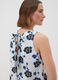 White stretch cotton dress with floral print, regular fit_3