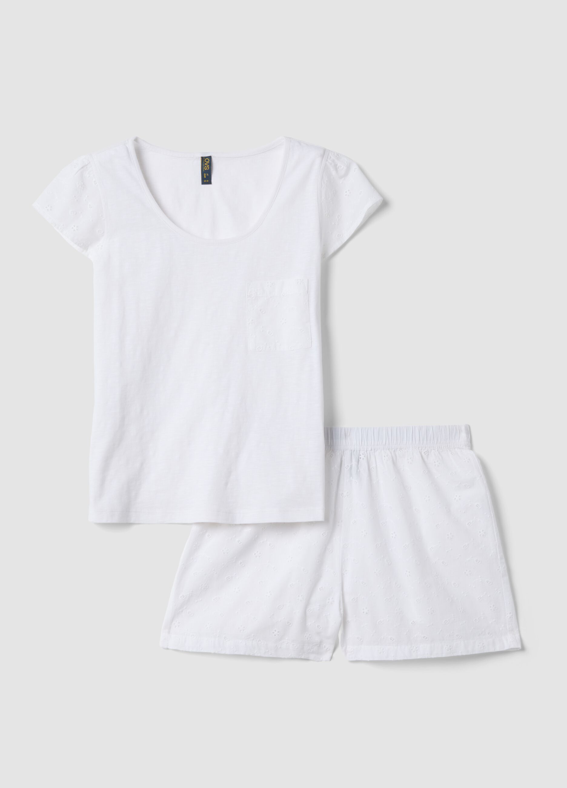 White organic cotton pyjama set