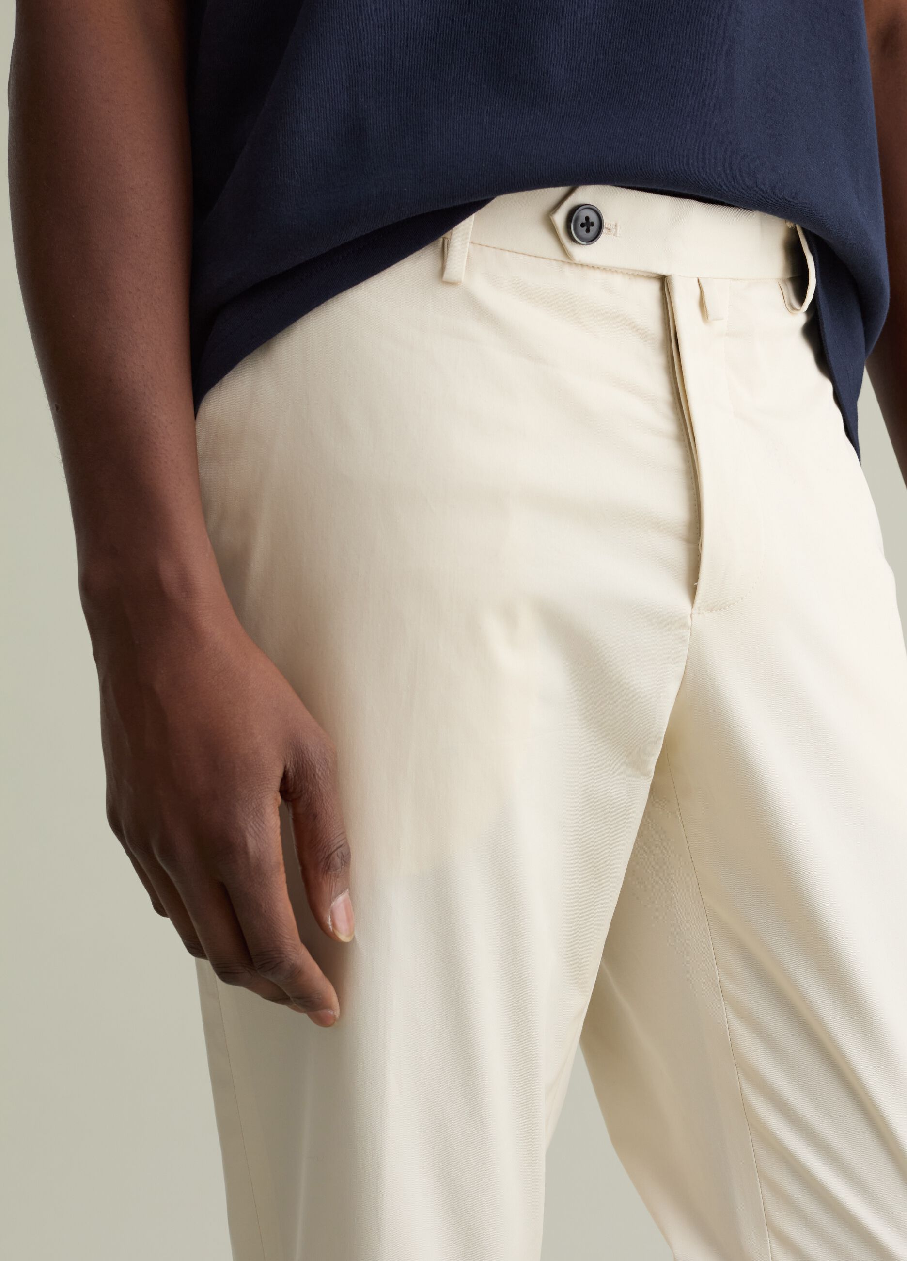 Stretch cotton chino trousers