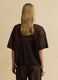 Maglia in misto lyocell e lino marrone oversize fit con scollo a V_3
